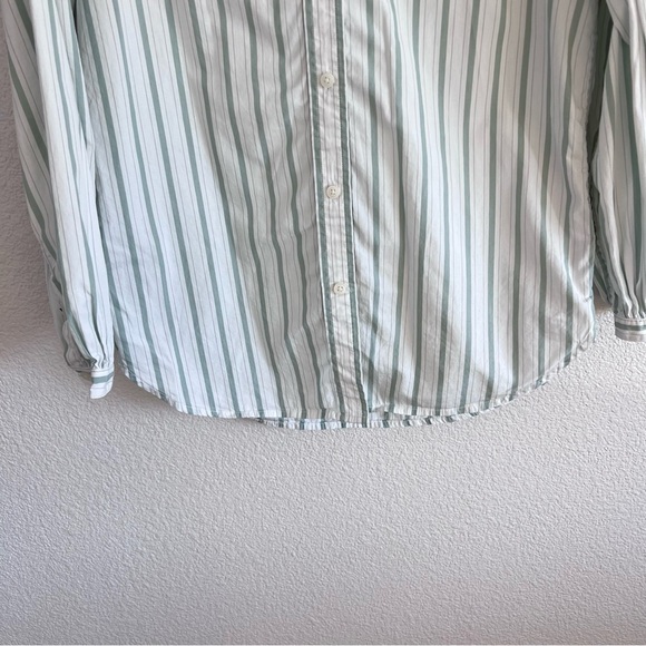 J. Crew Women’s Classic-fit Collarless Puff-sleeve Shirt in Stripe - Picture 5 of 11